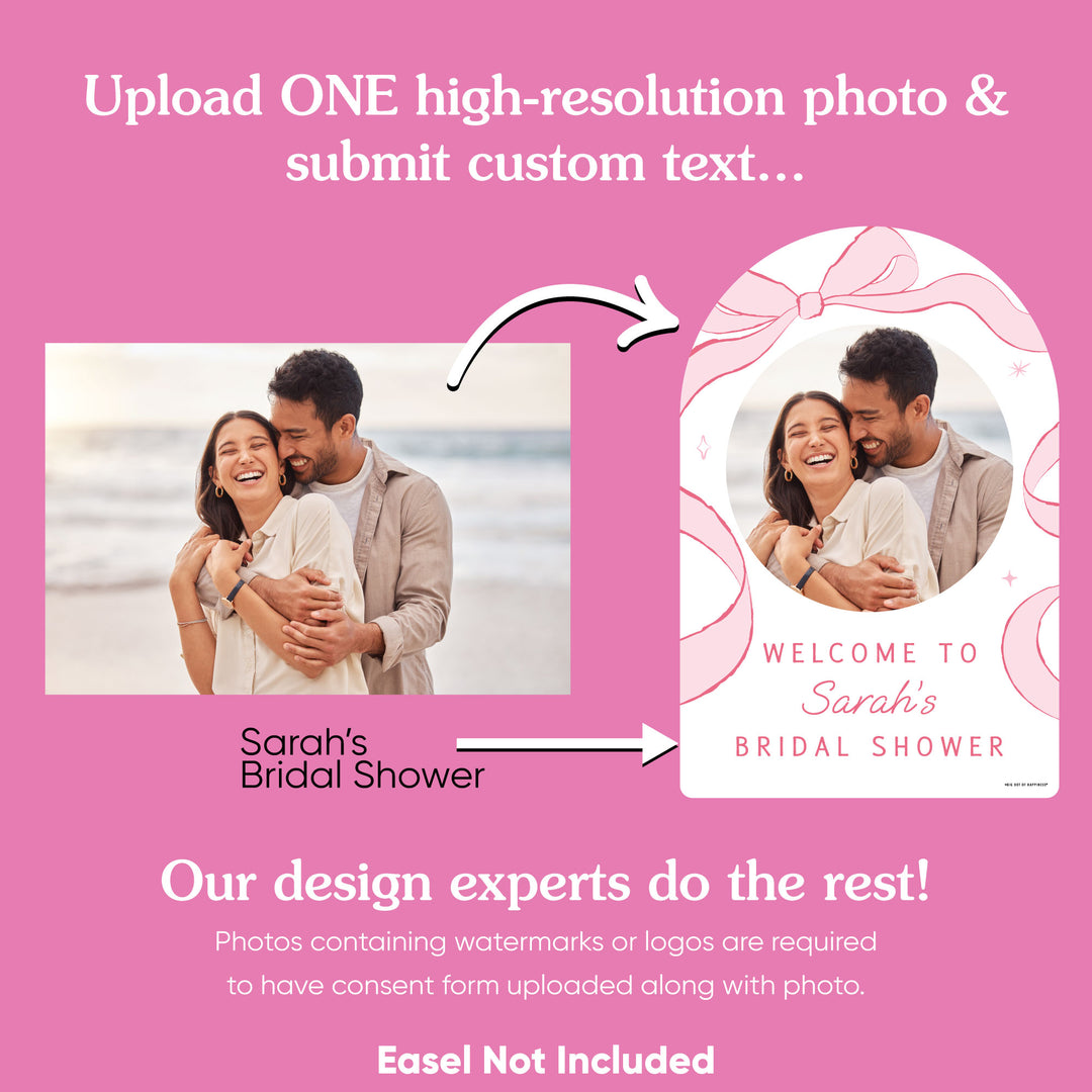 Custom Photo Tying The Knot Welcome Sign