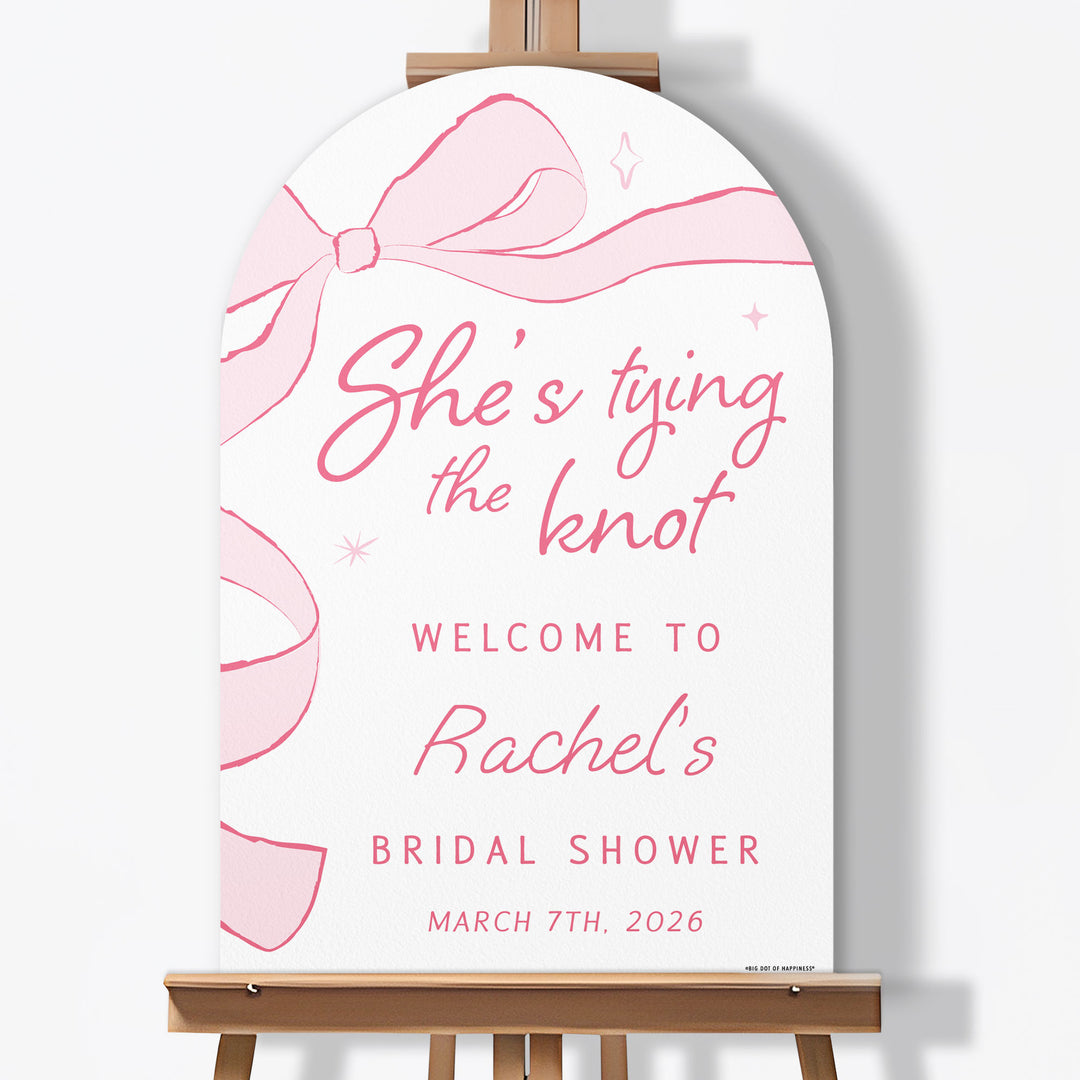 Custom Text Tying The Knot Welcome Sign
