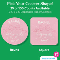Custom Text Coasters - Tying The Knot
