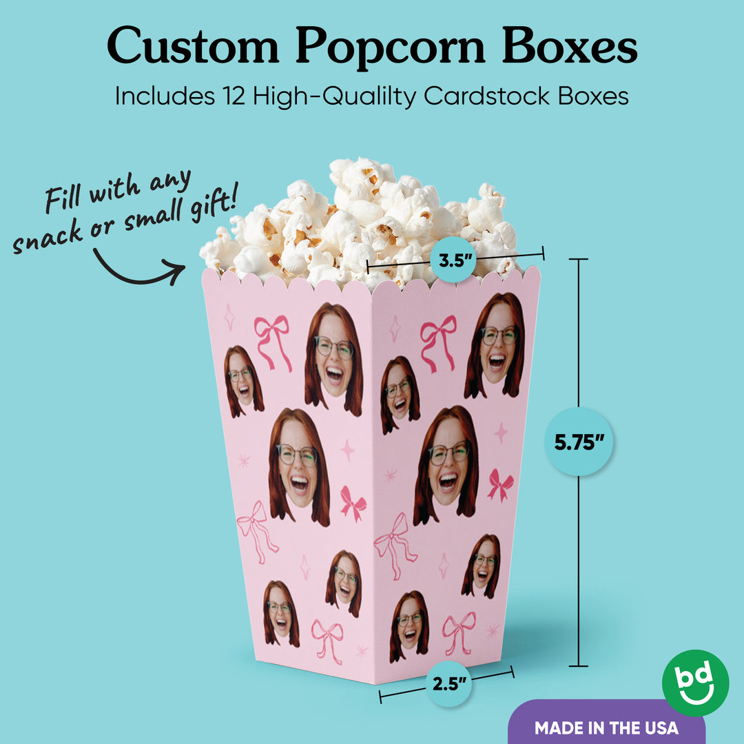 Custom Face - Tying The Knot Popcorn Box - 12 Ct