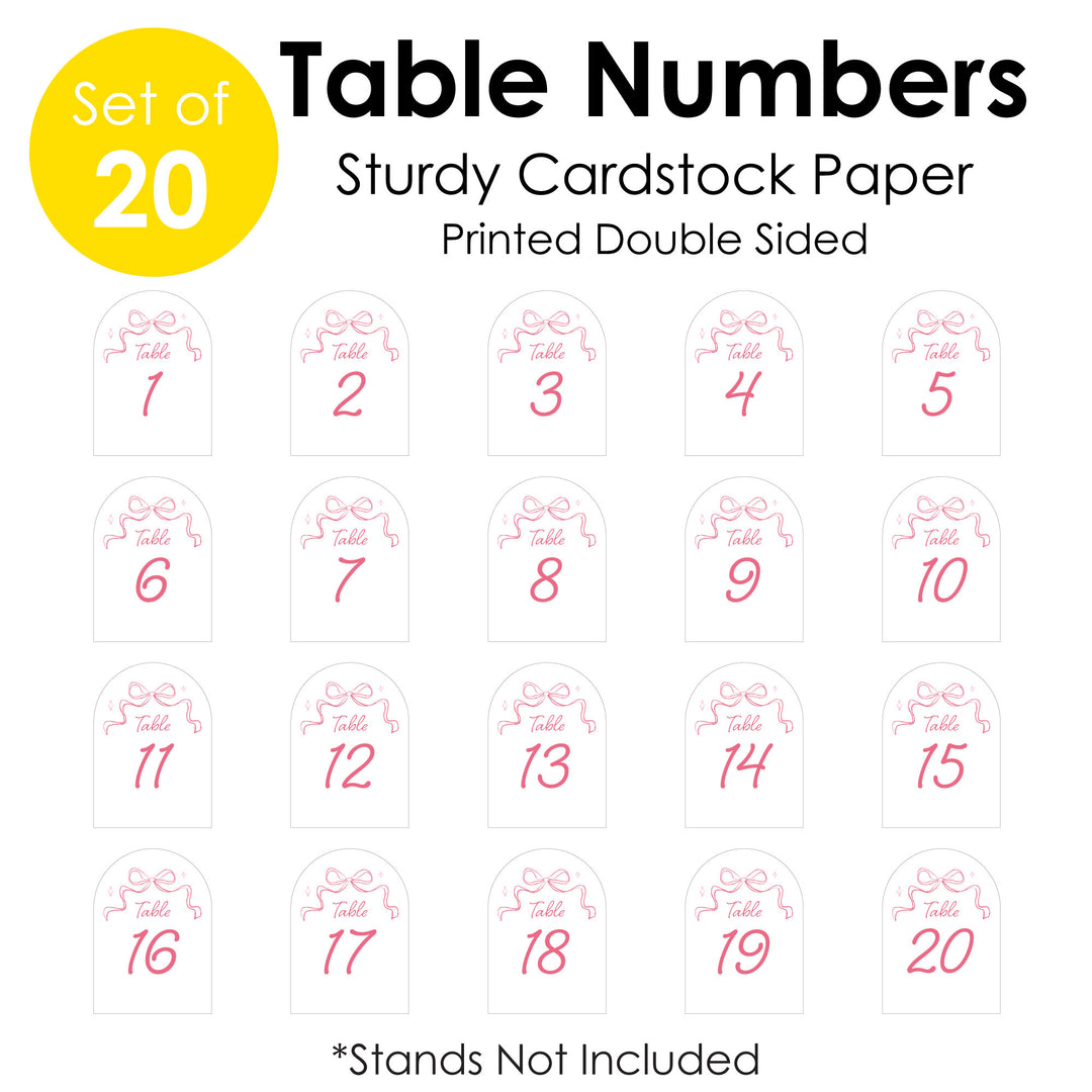 Tying The Knot Table Numbers - 20 Ct