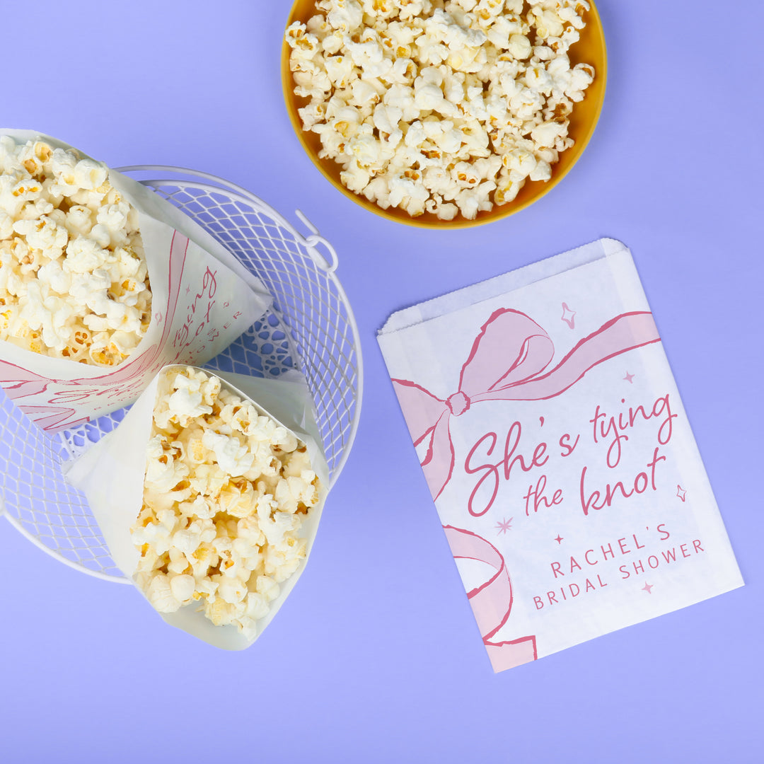 Custom Text Paper Treat Bags - Tying The Knot - 100 Ct