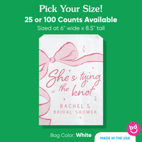 Custom Text Paper Treat Bags - Tying The Knot - 100 Ct