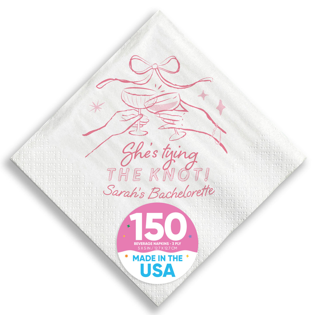Custom Text - Tying The Knot Napkins