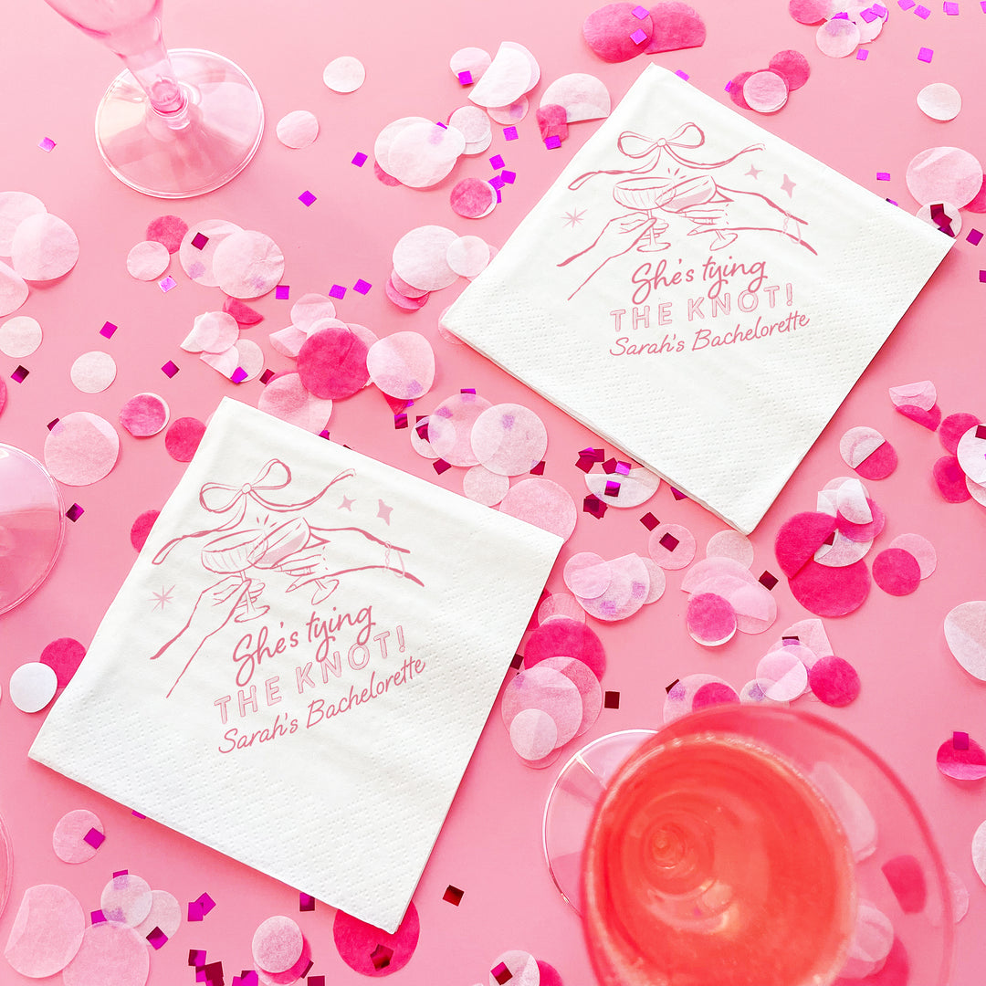 Custom Text - Tying The Knot Napkins