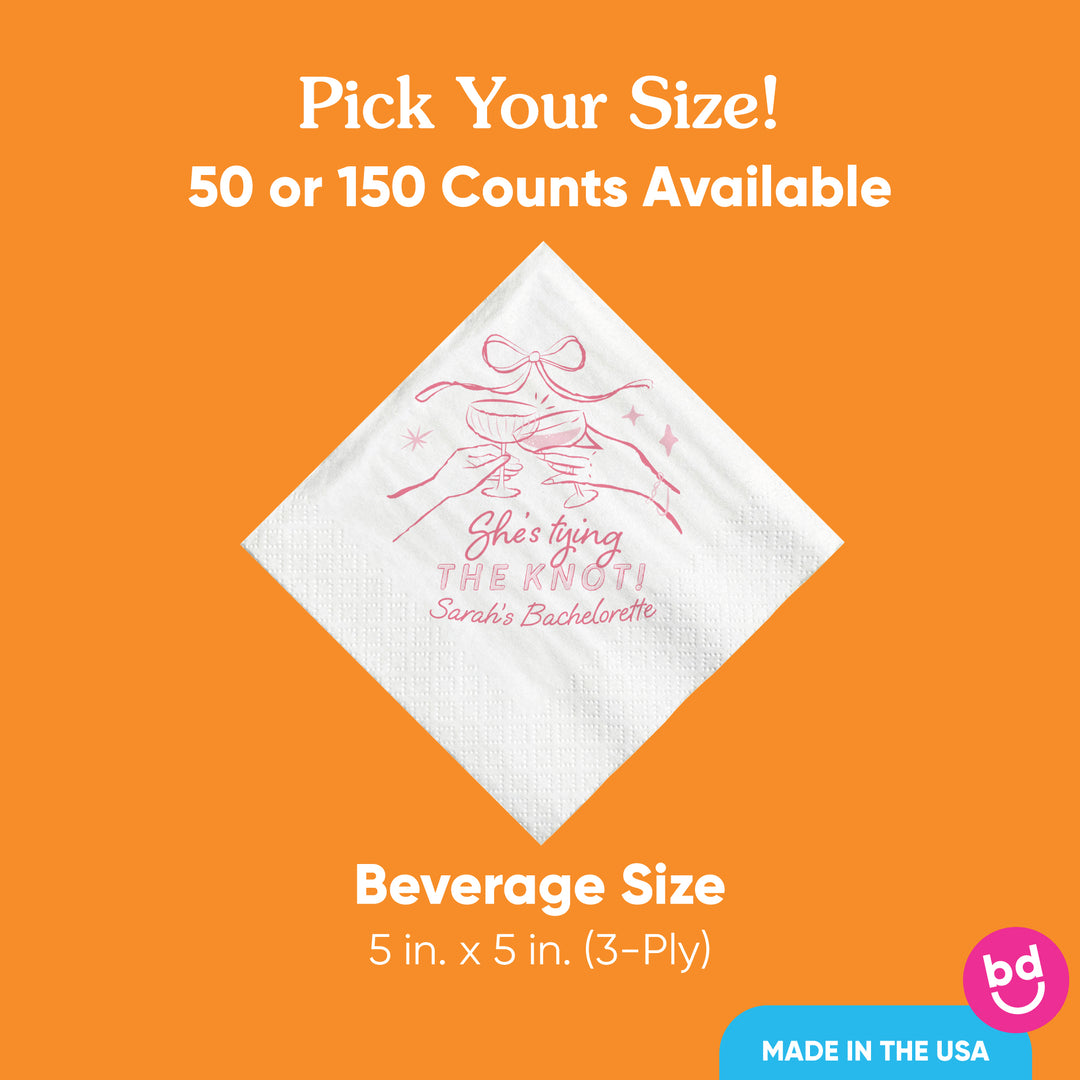 Custom Text - Tying The Knot Napkins