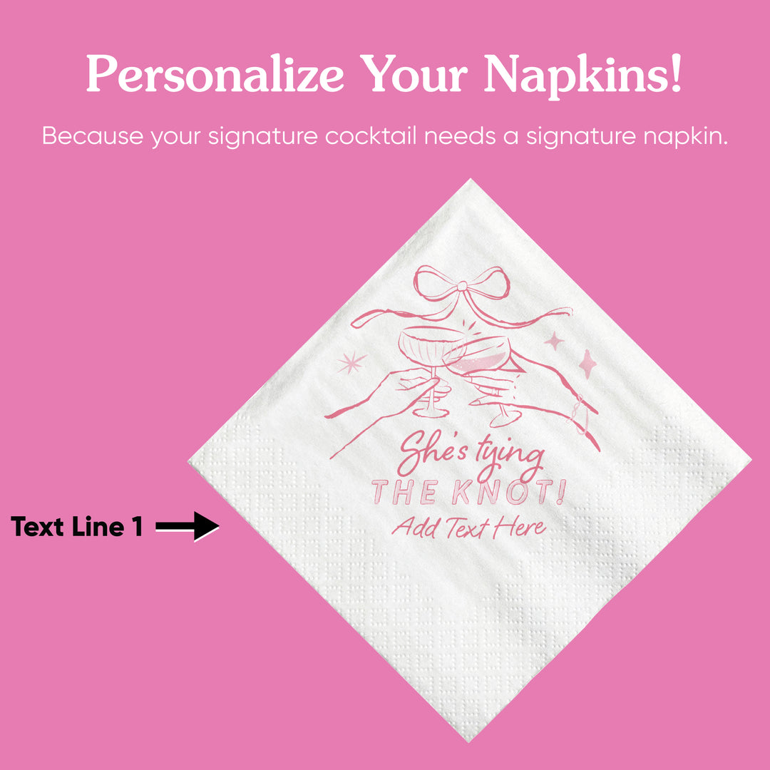 Custom Text - Tying The Knot Napkins