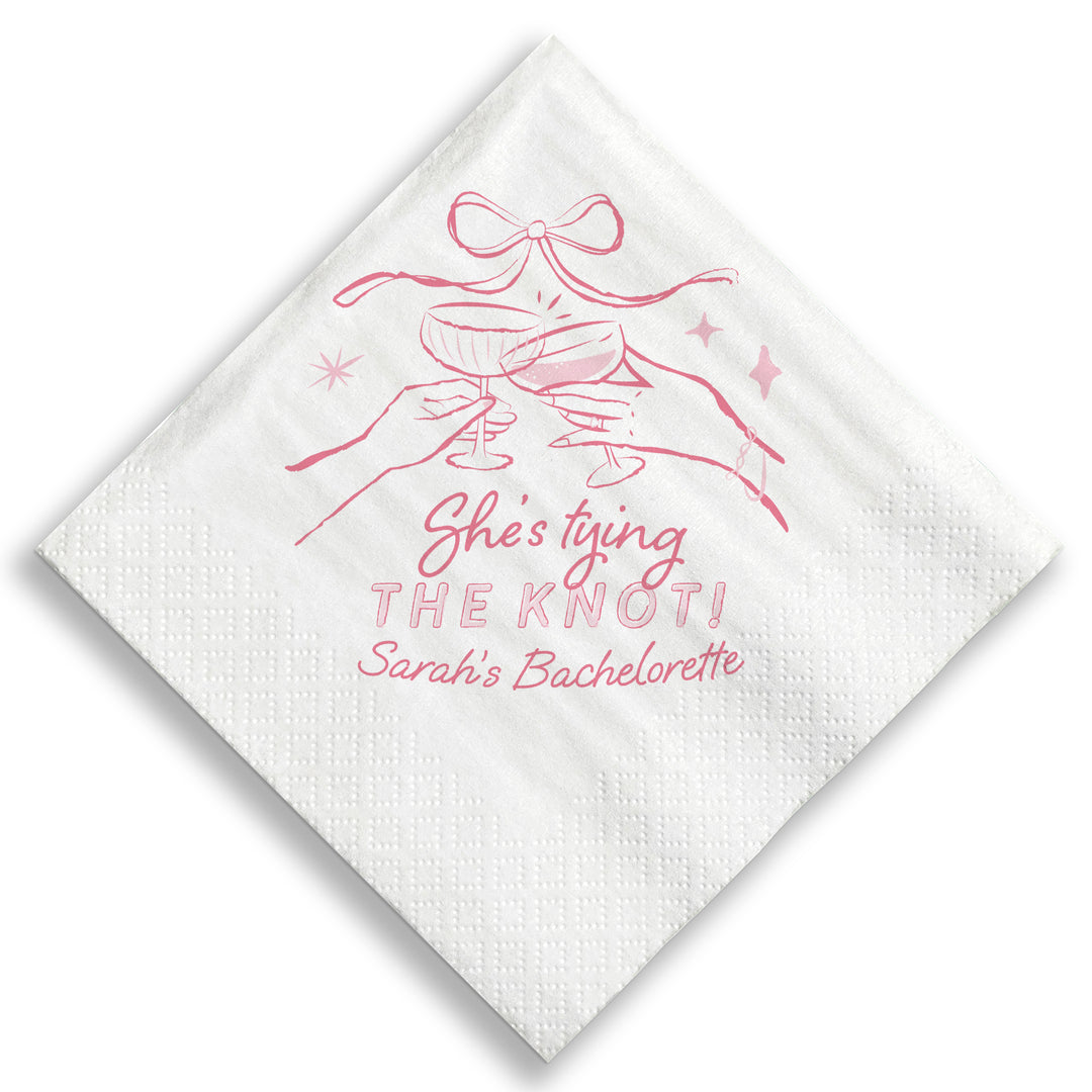 Custom Text - Tying The Knot Napkins