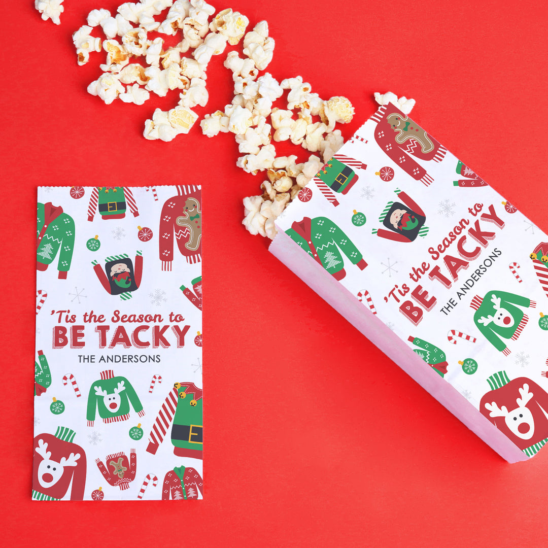 Custom Text Popcorn Bags - Ugly Sweater - 25 Ct