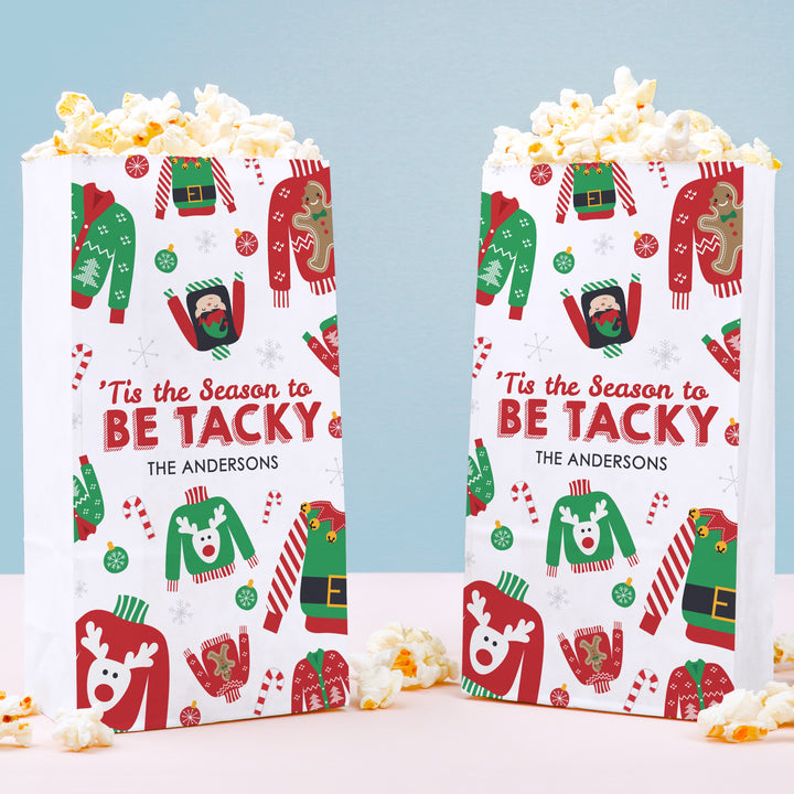 Custom Text Popcorn Bags - Ugly Sweater - 25 Ct