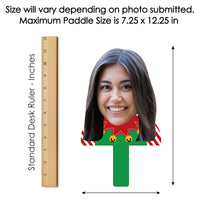 Custom Photo Ugly Sweater - Holiday and Christmas Party Head Cut Out Photo Booth and Fan Props - Fun Face Cutout Paddles - Set of 6