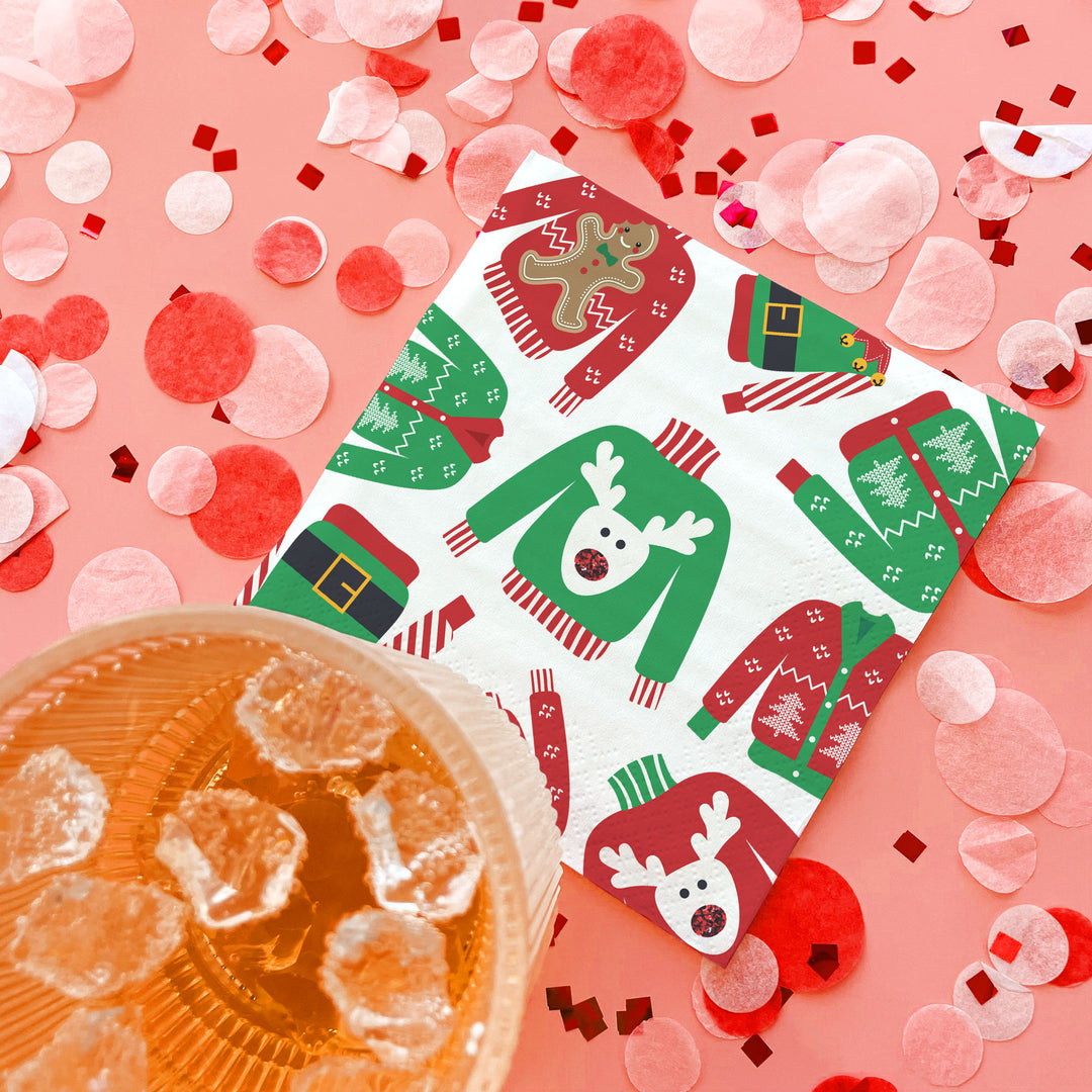 Napkins - Ugly Sweater - 24 Ct