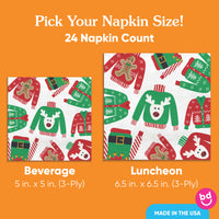 Napkins - Ugly Sweater - 24 Ct