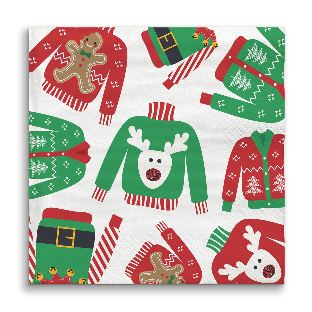 Napkins - Ugly Sweater - 24 Ct