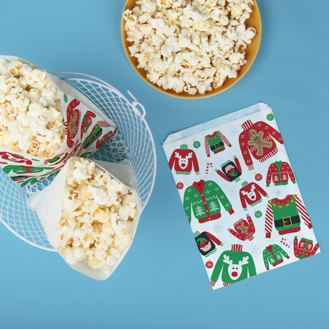Paper Treat Bags - Ugly Sweater - 25 Ct