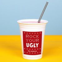 Custom Text Party Cups - Ugly Sweater - 16 Ct