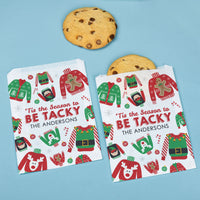 Custom Text Paper Treat Bags - Ugly Sweater - 25 Ct