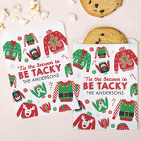 Custom Text Paper Treat Bags - Ugly Sweater - 25 Ct