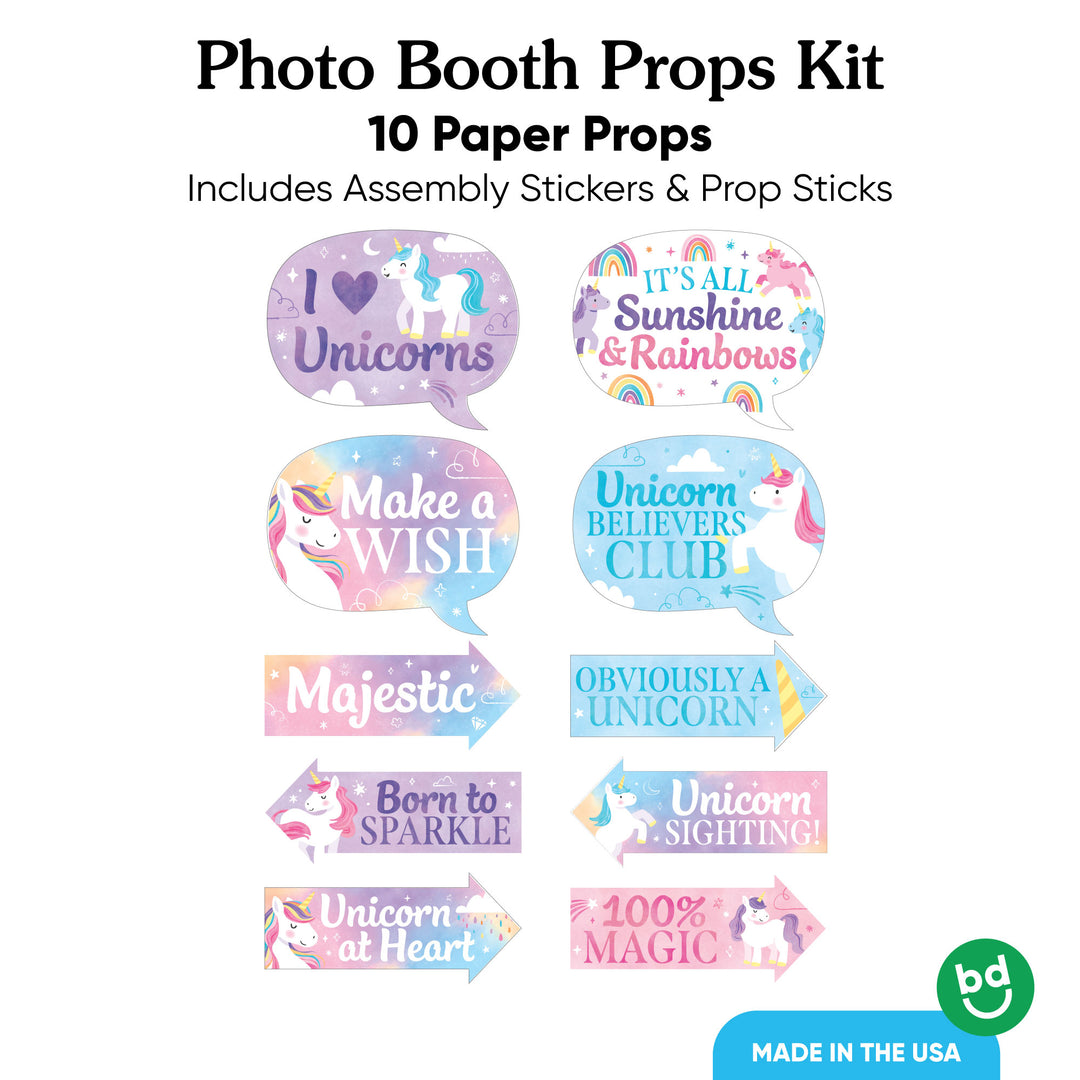 Unicorn Funny Photo Props - 10 Ct