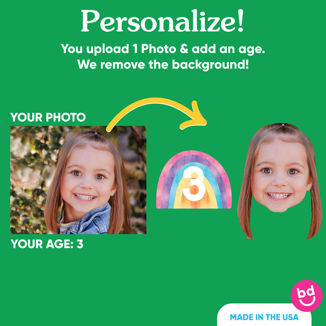 Custom photo face unicorn cake topper detail