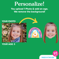 Custom photo face unicorn cake topper detail