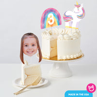 Girls unicorn birthday cake with topper