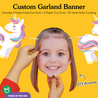 Custom Face Garland Banner - Unicorn