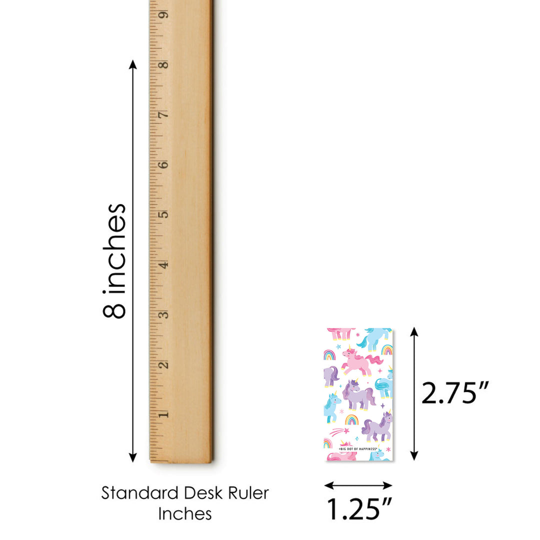 Unicorn Mini Candy Bar Wrapper Stickers - 40 Ct