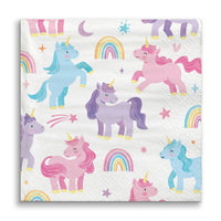 Unicorns and rainbows pattern on a white background