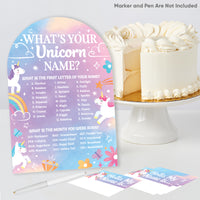 Unicorn What's Your Name Party Game