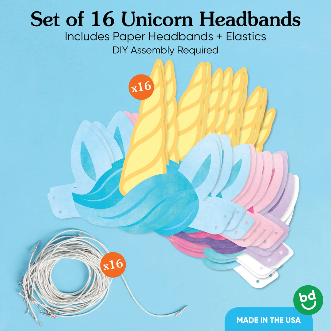 Unicorn Headbands - 16 Ct