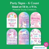 Unicorn Party Signs Set - 6 Ct
