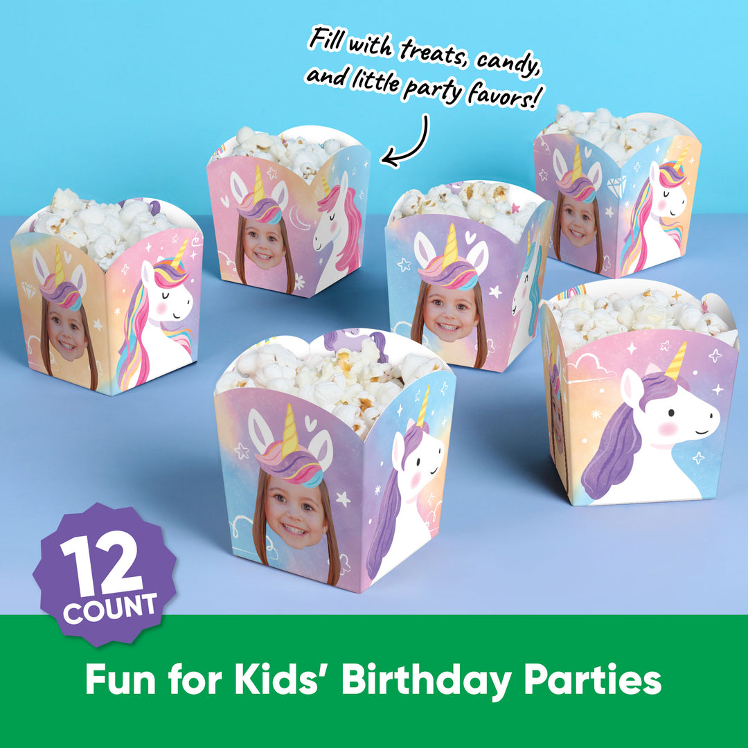 Custom Face Unicorn Treat Boxes - 12 Ct