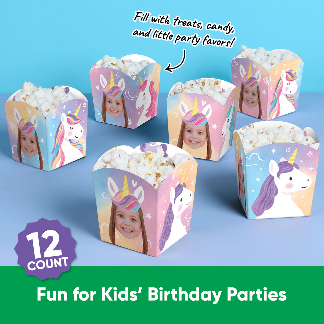 Custom Face Unicorn Treat Boxes - 12 Ct