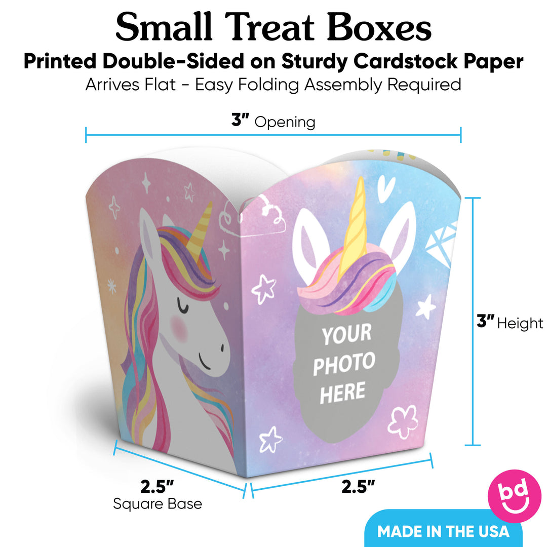 Custom Face Unicorn Treat Boxes - 12 Ct