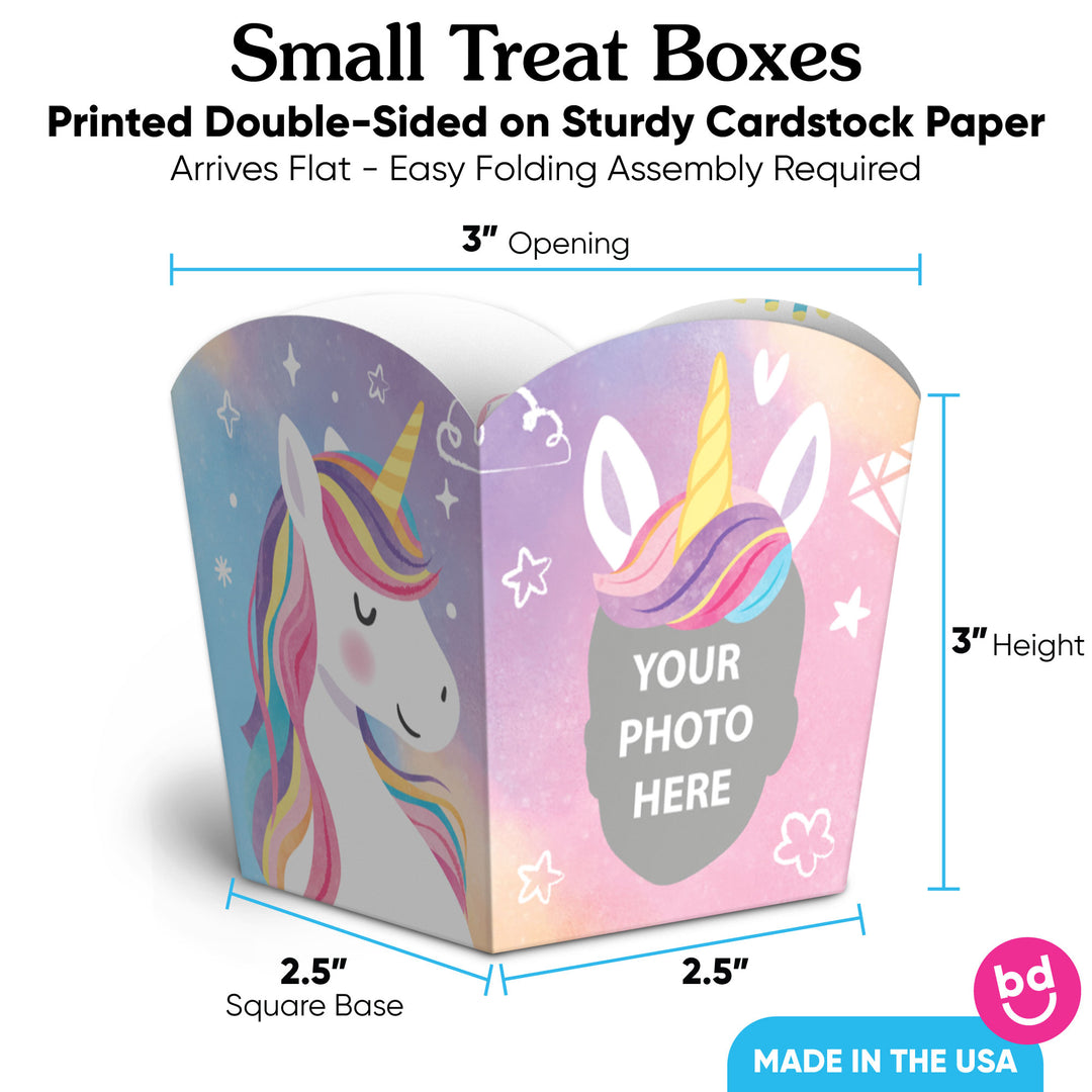 Custom Face Unicorn Treat Boxes - 12 Ct