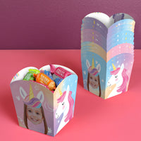 Custom Face Unicorn Treat Boxes - 12 Ct