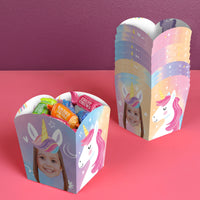 Custom Face Unicorn Treat Boxes - 12 Ct
