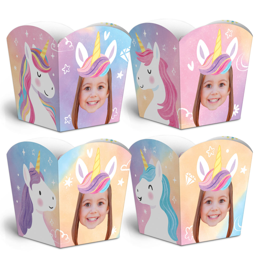 Custom Face Unicorn Treat Boxes - 12 Ct