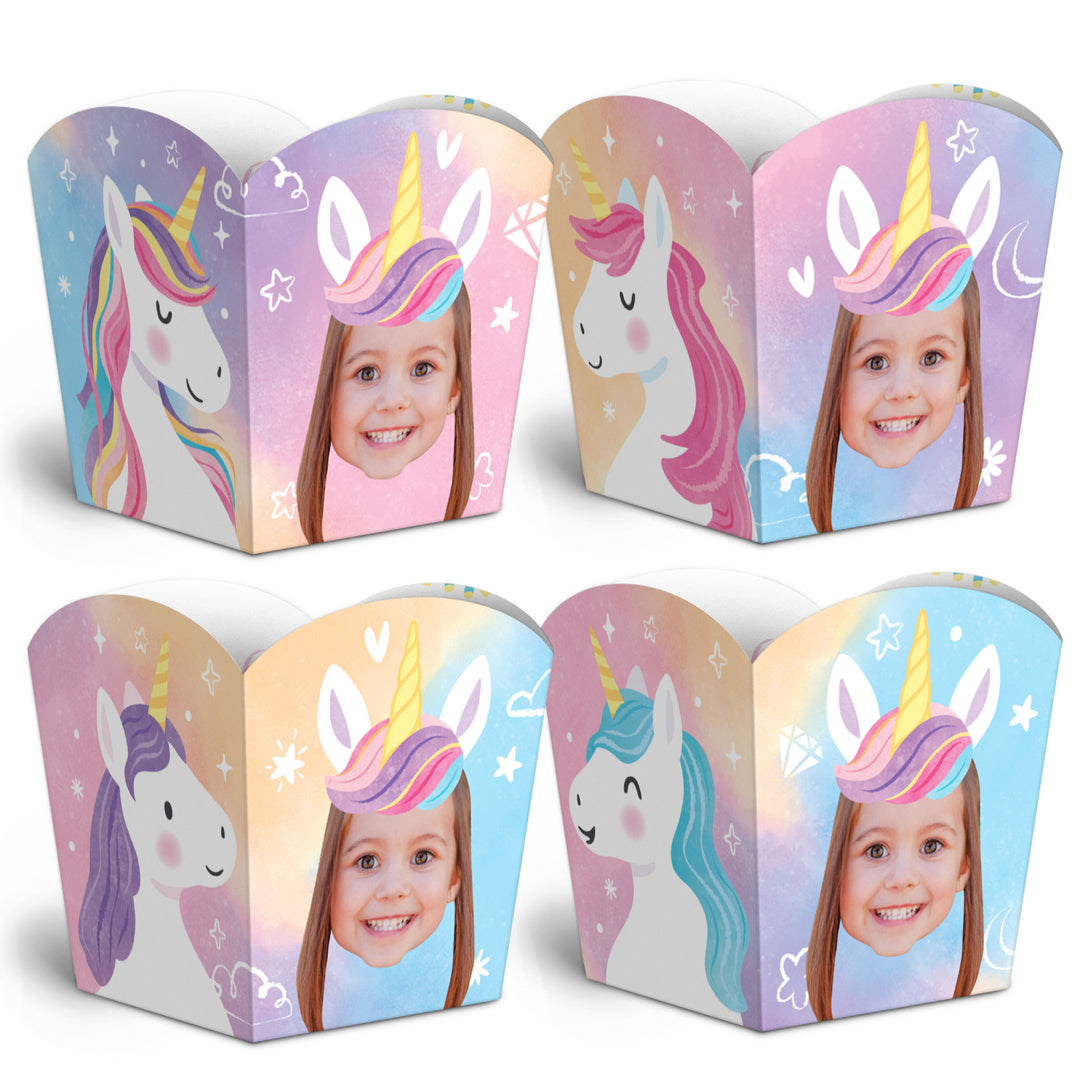 Custom Face Unicorn Treat Boxes - 12 Ct