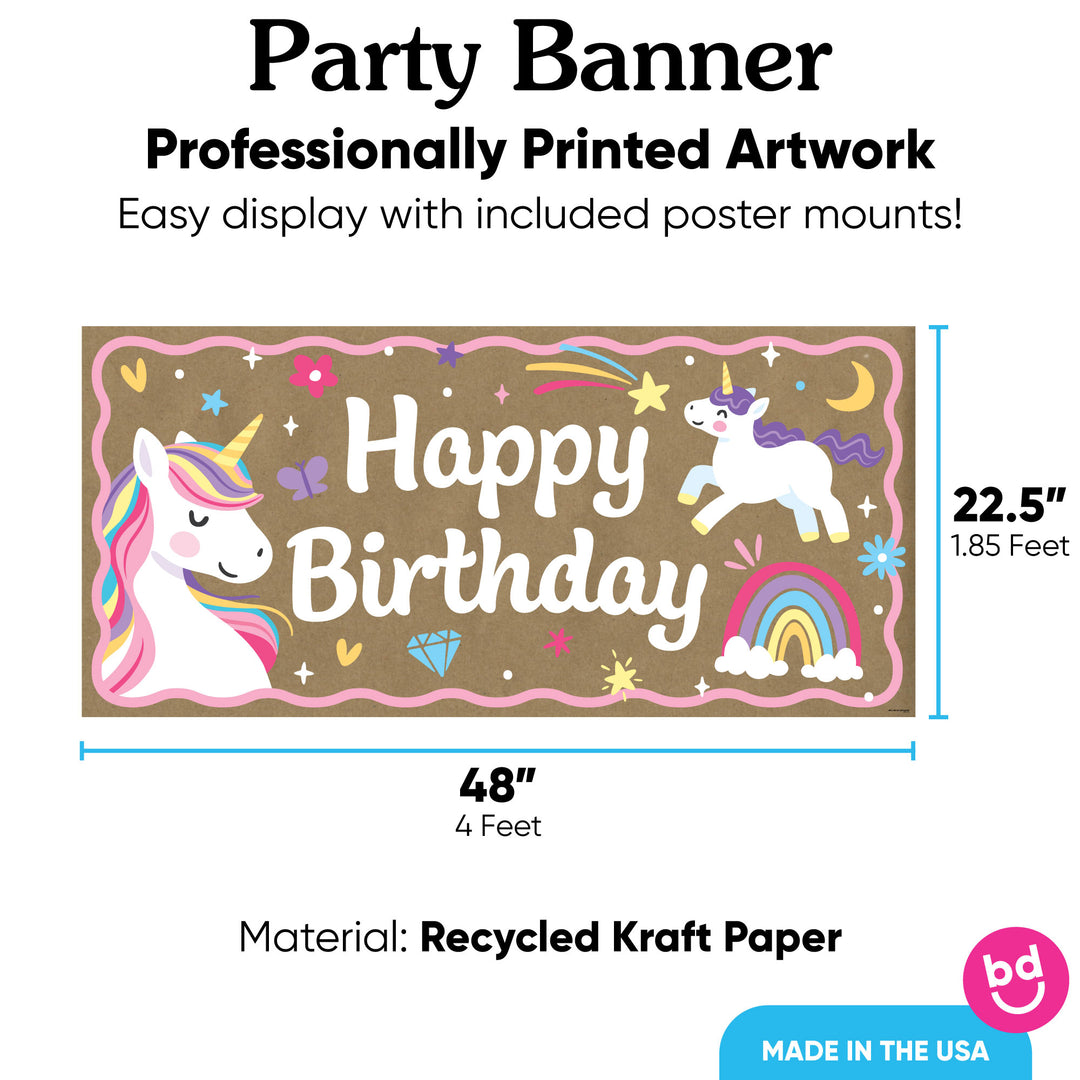 Unicorn banner 48x22.5 inches with 8 mounts included