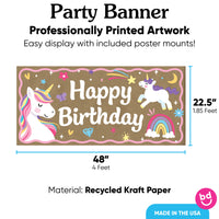 Unicorn banner 48x22.5 inches with 8 mounts included
