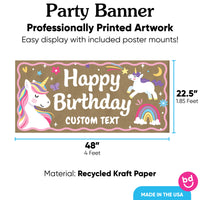 48x22.5 unicorn kraft banner with 8 included poster mounts