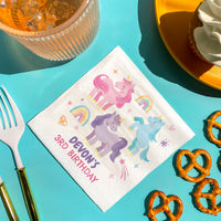 Custom Text Napkins - Unicorn
