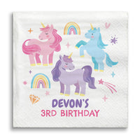 Custom Text Napkins - Unicorn