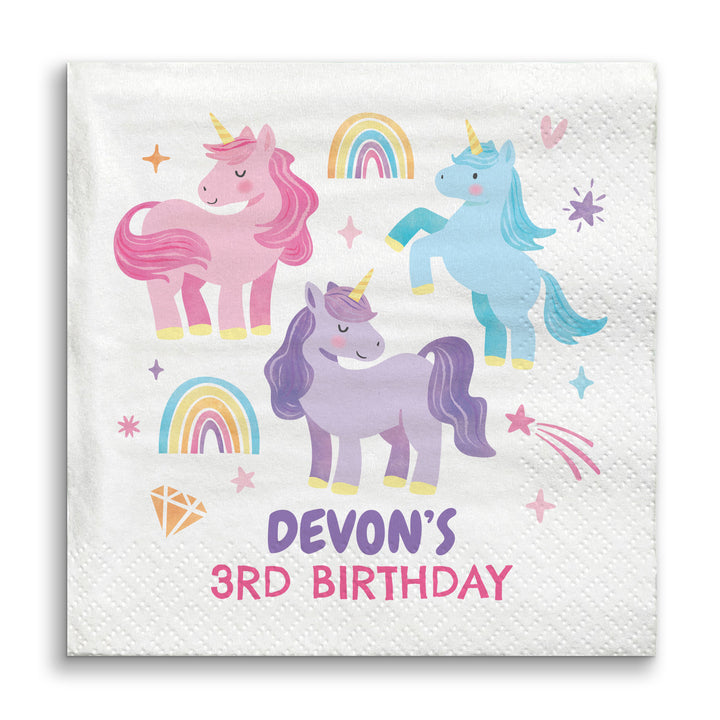 Custom Text Napkins - Unicorn