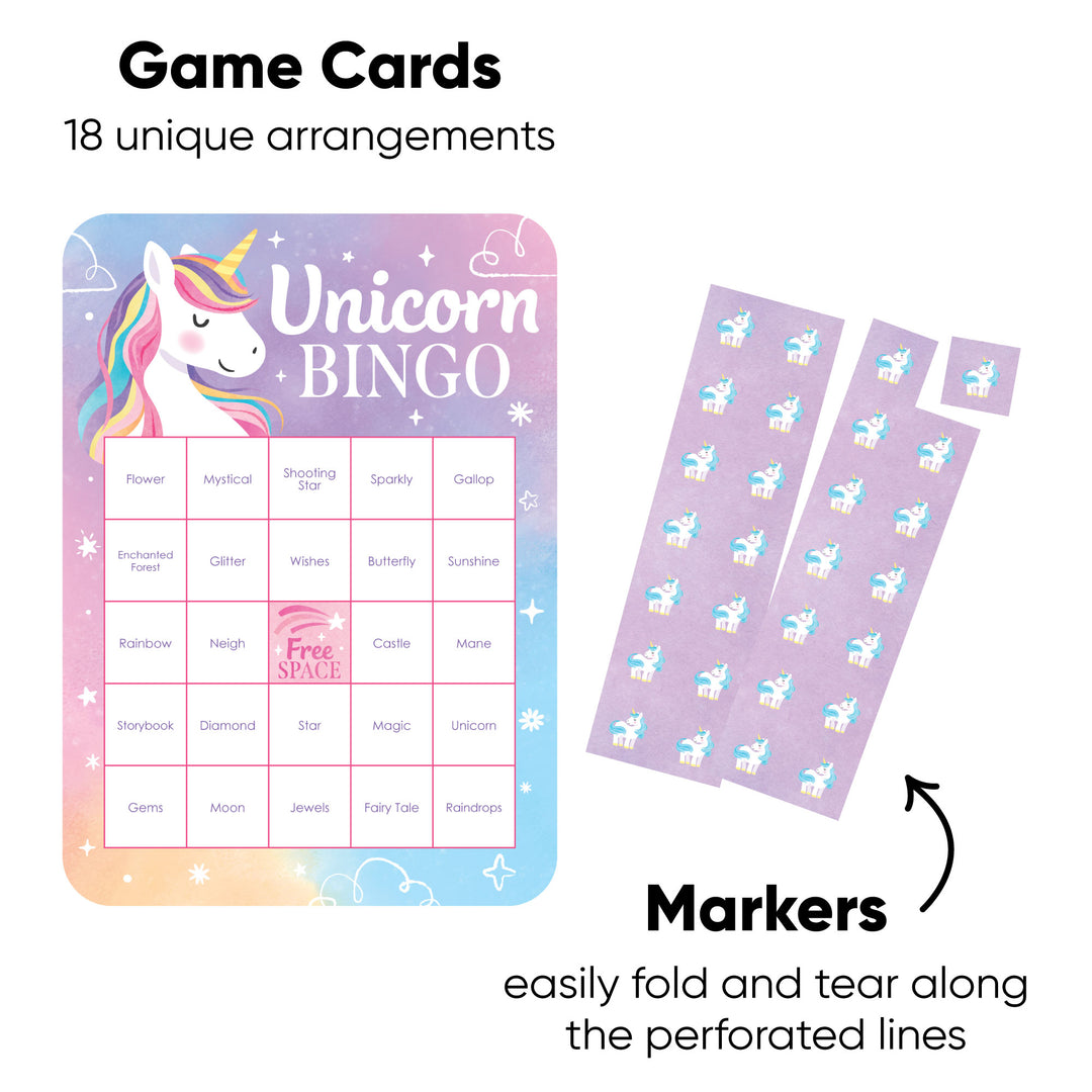 Unicorn Bingo Game - 18 Ct