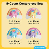 Unicorn 3D Centerpieces - 8 Ct