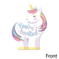 Unicorn Shaped Fill-In Invitations - 12 Ct