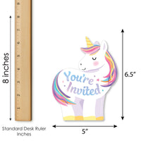 Unicorn Shaped Fill-In Invitations - 12 Ct